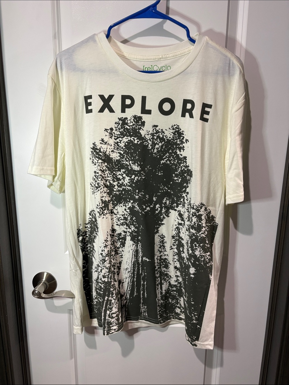 Explore Graphic Tee - Cream/Black by reCyclo NWOT